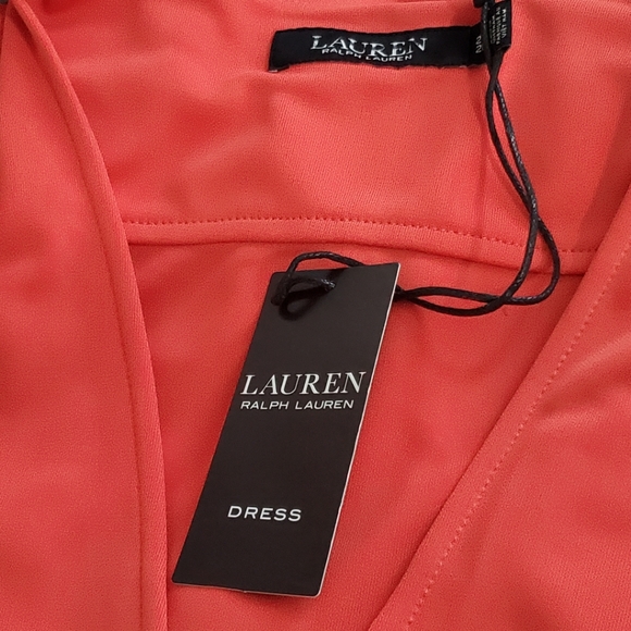 Ralph Lauren Long Drape Sleeve Surplice V-neck Wrap Jersey Dress Plus Size - Picture 12 of 13